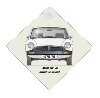 MGB GT V8 1975-76 Car Window Hanging Sign